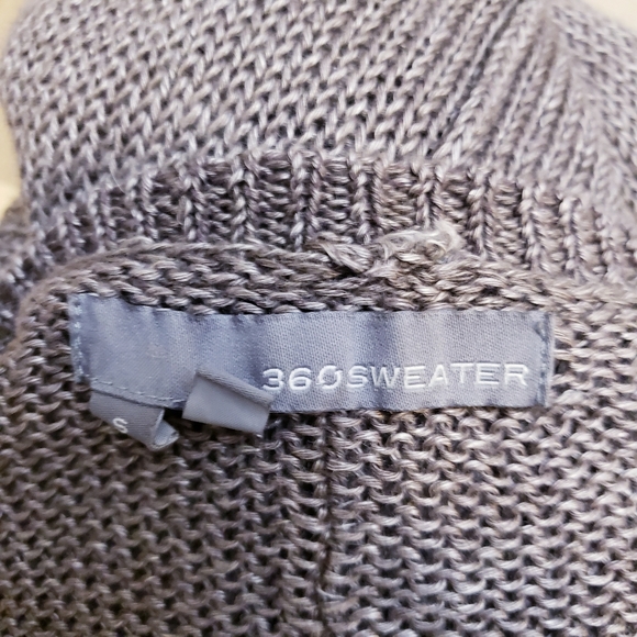 360 Sweater Tan 100% Linen Oversized Knit Scop Neck Sweater, Size S - Picture 6 of 10